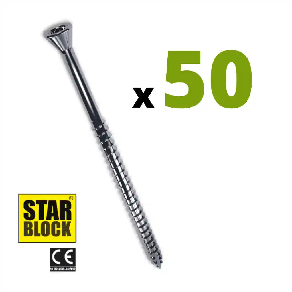Boite de 50 vis acier tête fraisée torx STARBLOCK