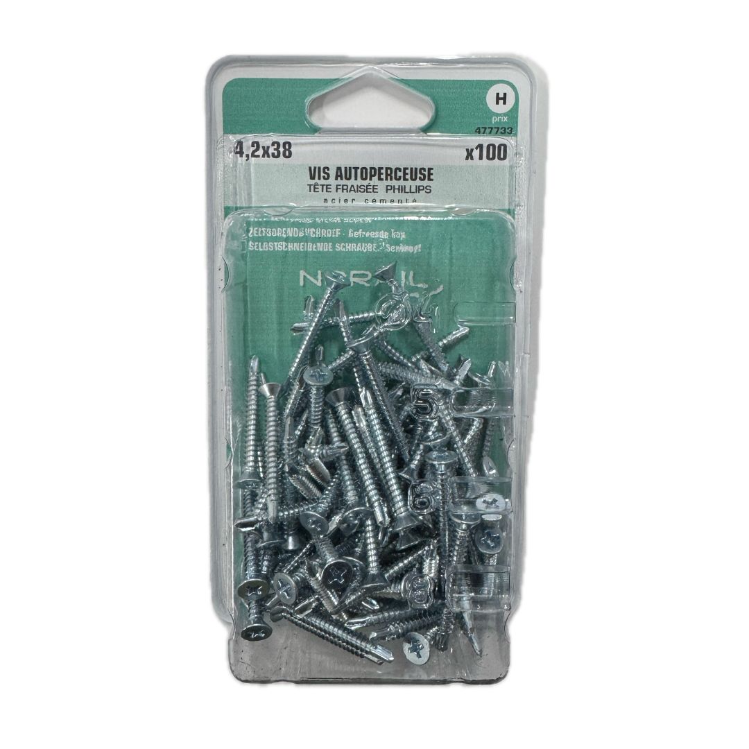 Vis Autoperceuse Tête Fraisée Phillips Acier Cémenté 4,2 x 38