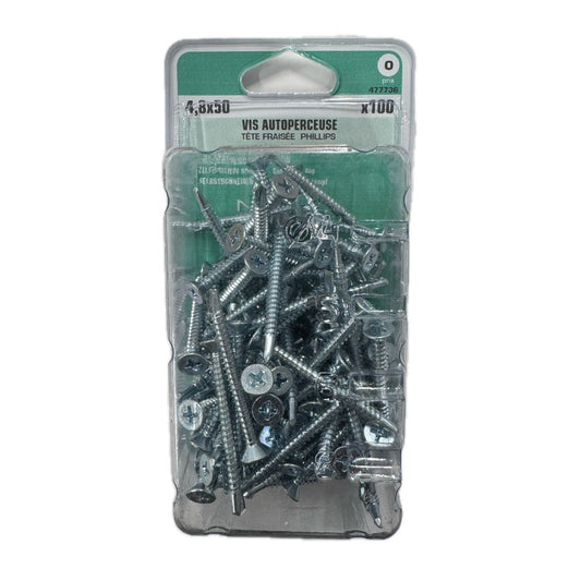 Vis Autoperceuse Tête Fraisée Phillips Acier Cémenté 4,8 x 50
